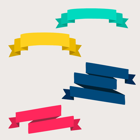 Colorful and decorated paper banners for your textのイラスト素材