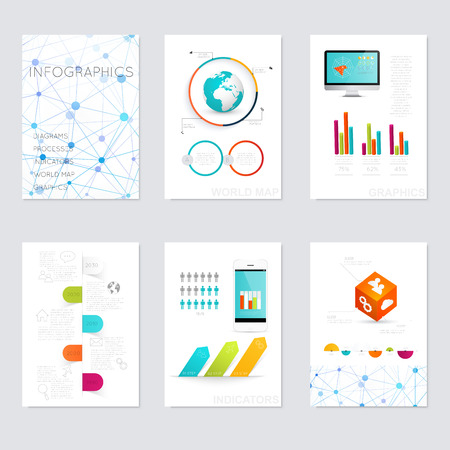 Set of infographics elements in modern flat business style. のイラスト素材