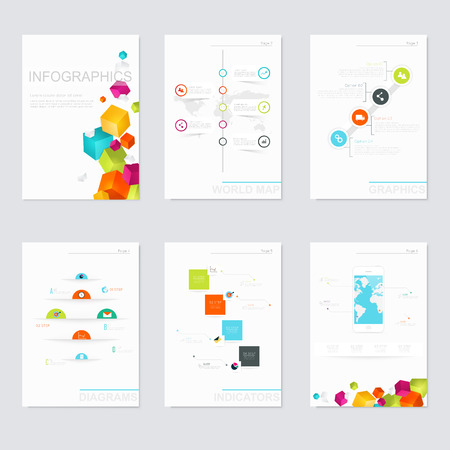 Set of infographics elements in modern flat business style.のイラスト素材