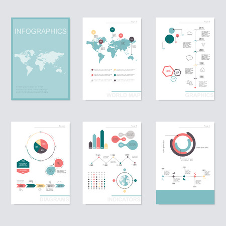 Set of infographics elements in modern flat business style. のイラスト素材