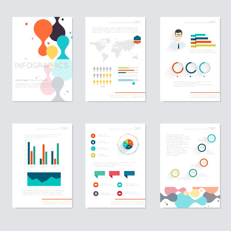 Set of infographics elements in modern flat business style.のイラスト素材