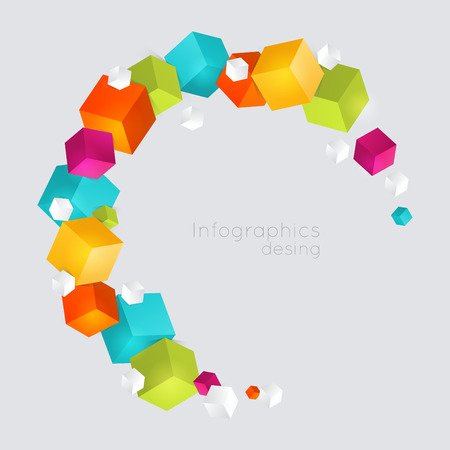 Abstract color cubes のイラスト素材