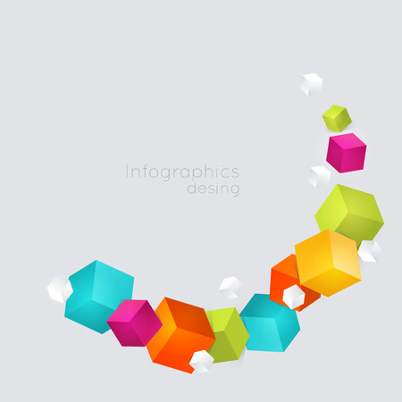 Abstract color cubes のイラスト素材