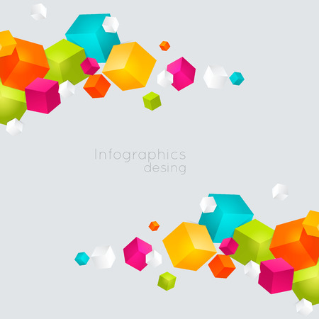 Abstract color cubesのイラスト素材