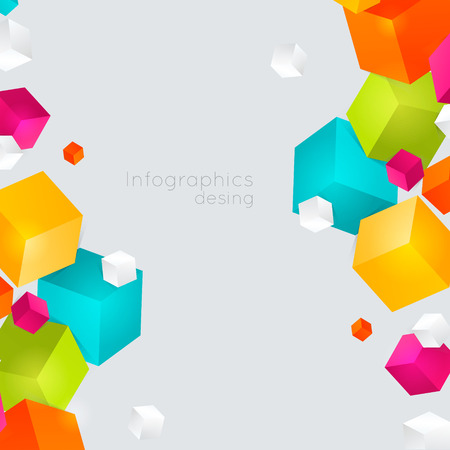 Abstract color cubes のイラスト素材