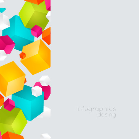 Abstract color cubes のイラスト素材