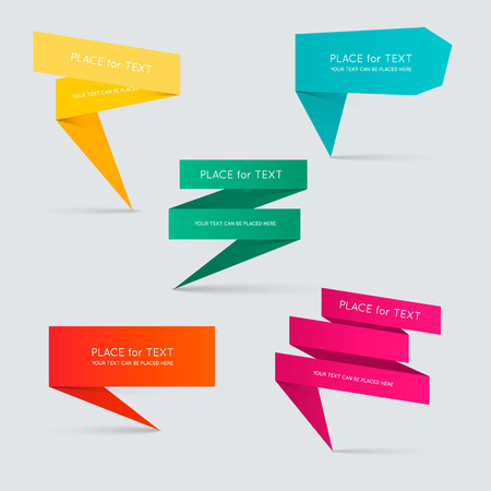 Colorful and decorated paper banners for your textのイラスト素材