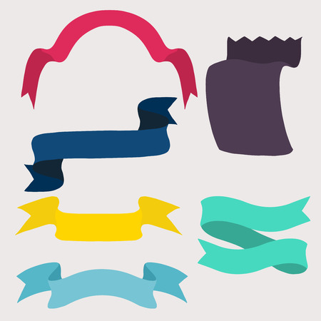 Set of design elements banners ribbons. のイラスト素材