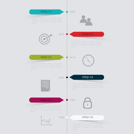 Timeline Infographic Design Templates. Charts, Diagrams and other Vector Elements for Data and Statistics Presentationのイラスト素材