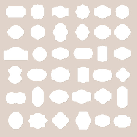 Paper texture collection blank frames and label set. Vector illustration.のイラスト素材