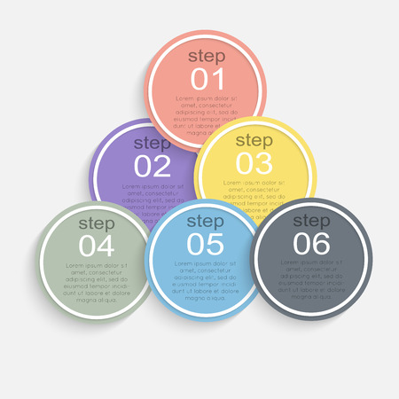 Vector colorful info graphics for your business presentations. Can be used for info graphics, graphic or website layout vector, numbered banners, diagram, horizontal cutout lines, web design.のイラスト素材