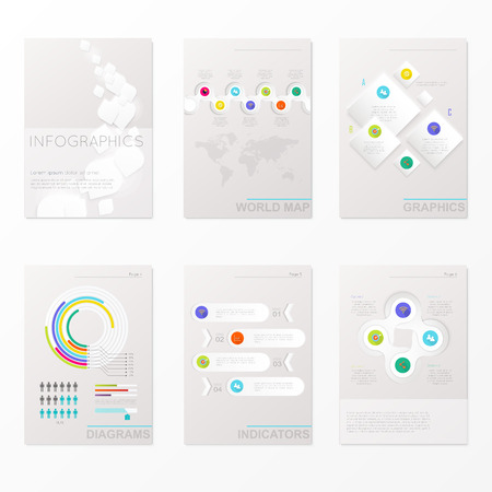 Set of Timeline Infographic Design Templates. Charts, Diagrams and other Vector Elements for Data and Statistics Presentationのイラスト素材