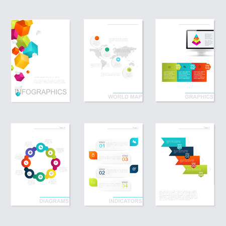 Set of Timeline Infographic Design Templates. Charts, Diagrams and other Vector Elements for Data and Statistics Presentationのイラスト素材