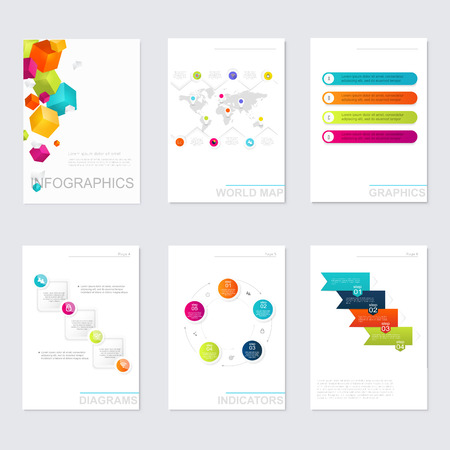 Set of Timeline Infographic Design Templates. Charts, Diagrams and other Vector Elements for Data and Statistics Presentationのイラスト素材