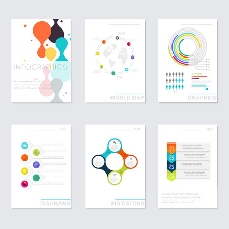 Set of Timeline Infographic Design Templates. Charts, Diagrams and other Vector Elements for Data and Statistics Presentationのイラスト素材