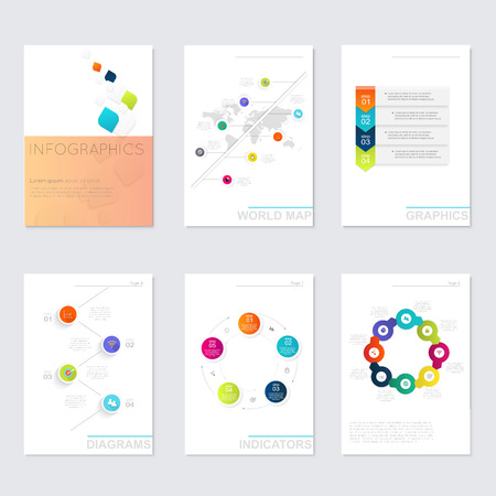 Set of Timeline Infographic Design Templates. Charts, Diagrams and other Vector Elements for Data and Statistics Presentationのイラスト素材