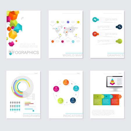 Set of Timeline Infographic Design Templates. Charts, Diagrams and other Vector Elements for Data and Statistics Presentationのイラスト素材