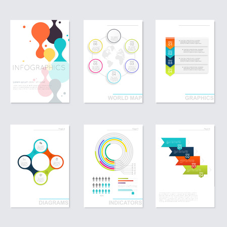 Set of Timeline Infographic Design Templates. Charts, Diagrams and other Vector Elements for Data and Statistics Presentationのイラスト素材