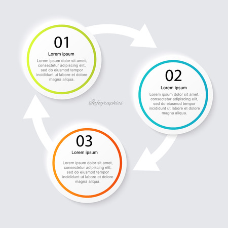 Vector colorful info graphics for your business presentations. Can be used for info graphics, graphic or website layout vector, numbered banners, diagram, horizontal cutout lines, web design.のイラスト素材