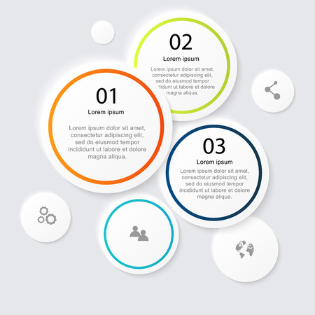 Vector colorful info graphics for your business presentations. Can be used for info graphics, graphic or website layout vector, numbered banners, diagram, horizontal cutout lines, web design.のイラスト素材