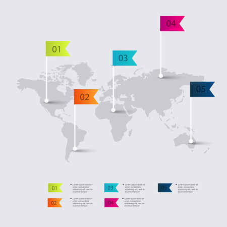 Vector colorful info graphics for your business presentations. Can be used for info graphics, graphic or website layout vector, numbered banners, diagram, horizontal cutout lines, web design.のイラスト素材