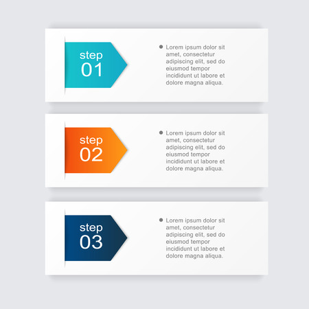 Vector colorful info graphics for your business presentations. Can be used for info graphics, graphic or website layout vector, numbered banners, diagram, horizontal cutout lines, web design.のイラスト素材