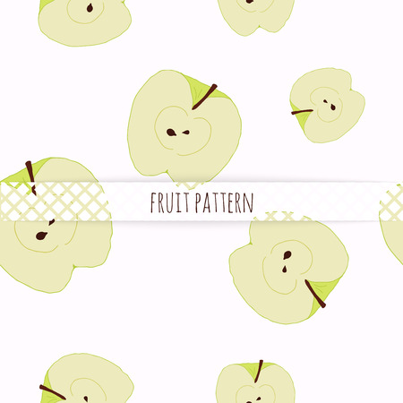 Hand drawn apples. Seamless pattern.のイラスト素材