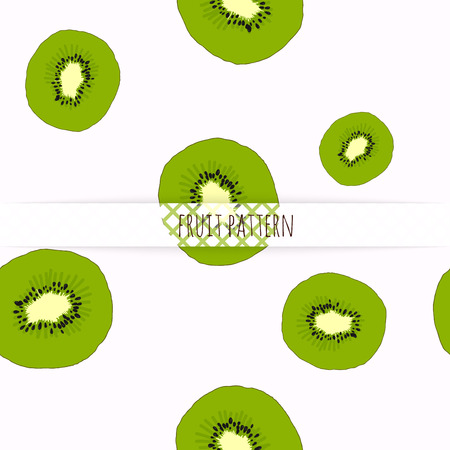 Hand drawn kiwi. Seamless pattern.のイラスト素材
