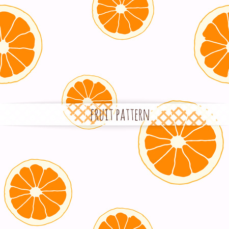 Hand drawn orange. Seamless pattern.のイラスト素材