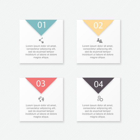 Vector colorful info graphics for your business presentations. Can be used for info graphics, graphic or website layout vector, numbered banners, diagram, horizontal cutout lines, web design.のイラスト素材