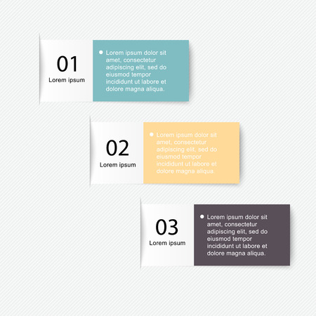 Vector colorful info graphics for your business presentations. Can be used for info graphics, graphic or website layout vector, numbered banners, diagram, horizontal cutout lines, web design.のイラスト素材