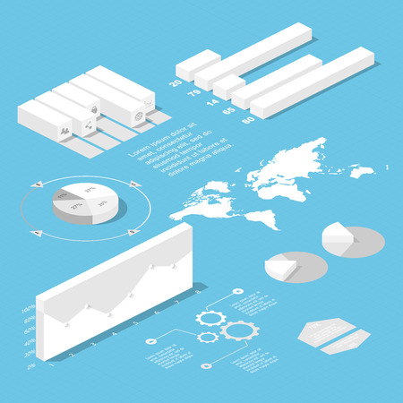 Flat 3d isometric infographic for your business presentations. Can be used for infographics, graphic or website layout vector, diagram,  web design. oncept vectorのイラスト素材