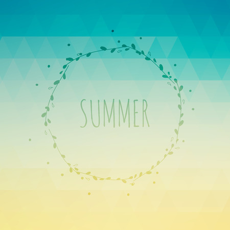Summer background with text. Vector illustration.のイラスト素材