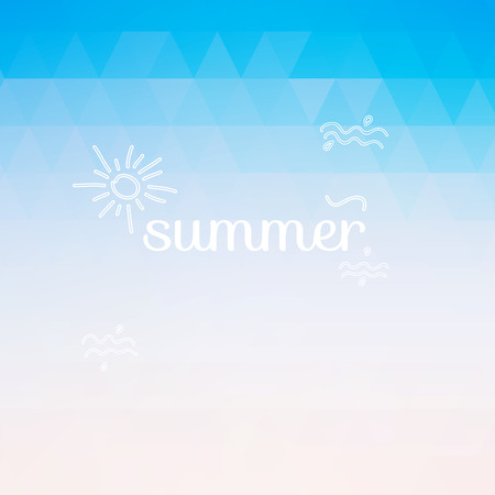 Summer background with text. Vector illustration.のイラスト素材
