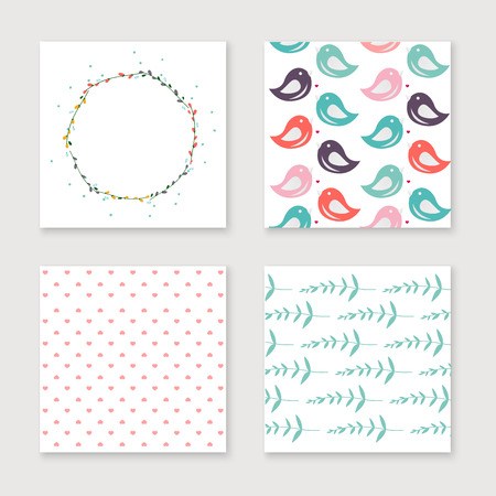 Cards collection for valentines day, birthday, save the date invitation.のイラスト素材