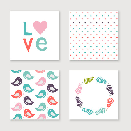 Cards collection for valentines day, birthday, save the date invitation.のイラスト素材