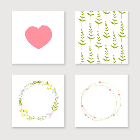 Cards collection for valentines day, birthday, save the date invitation.のイラスト素材
