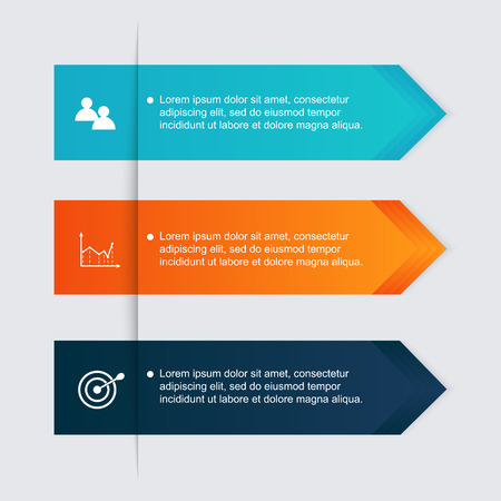 Vector colorful info graphics for your business presentations. Can be used for info graphics, graphic or website layout vector, numbered banners, diagram, horizontal cutout lines, web design.のイラスト素材