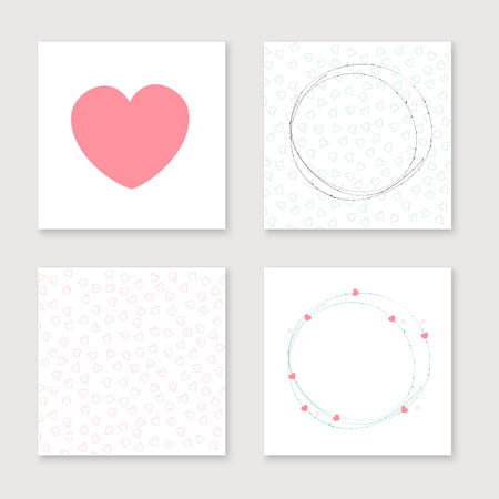 Cards collection for valentines day, birthday, save the date invitation.のイラスト素材
