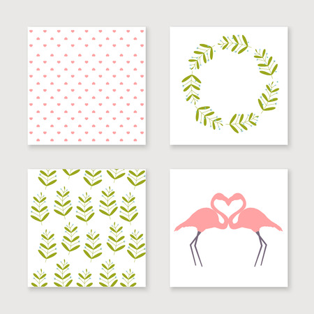 Cards collection for valentines day, birthday, save the date invitation.のイラスト素材