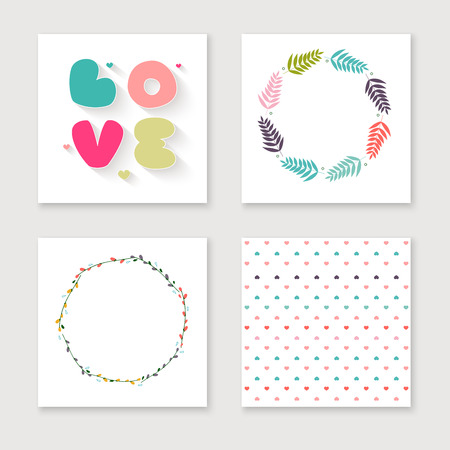 Cards collection for valentines day, birthday, save the date invitation.のイラスト素材