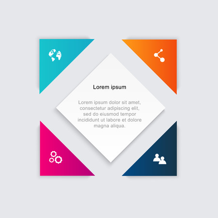 Vector colorful info graphics for your business presentations. Can be used for info graphics, graphic or website layout vector, numbered banners, diagram, horizontal cutout lines, web design.のイラスト素材