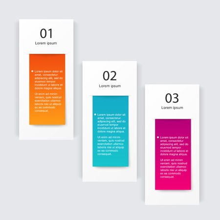 Vector colorful info graphics for your business presentations. Can be used for info graphics, graphic or website layout vector, numbered banners, diagram, horizontal cutout lines, web design.のイラスト素材