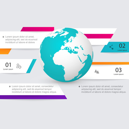 Vector colorful info graphics for your business presentations. Can be used for info graphics, graphic or website layout vector, numbered banners, diagram, horizontal cutout lines, web design.のイラスト素材