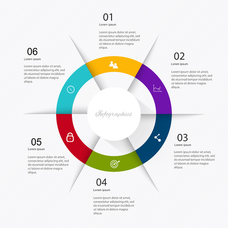 Business data market elements dot bar pie charts diagrams and graphs flat icons set. Can be used for info graphics, graphic or website layout vector, numbered banners, diagram. Vector illustration.のイラスト素材