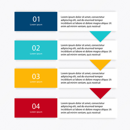 Vector colorful info graphics for your business presentations. Can be used for info graphics, graphic or website layout vector, numbered banners, diagram, horizontal cutout lines, web design.のイラスト素材