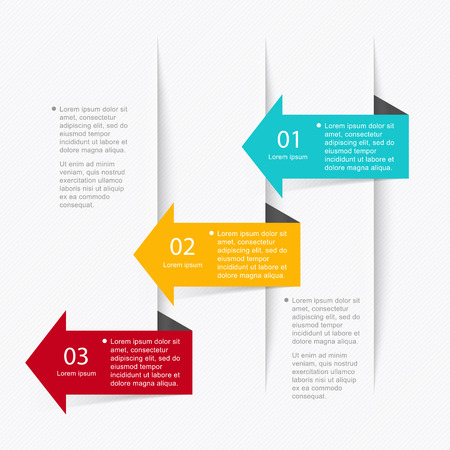 Vector colorful info graphics for your business presentations. Can be used for info graphics, graphic or website layout vector, numbered banners, diagram, horizontal cutout lines, web design.のイラスト素材