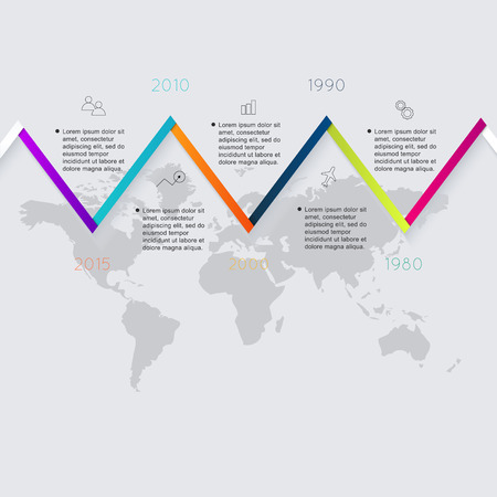Vector colorful info graphics for your business presentations. Can be used for info graphics, graphic or website layout vector, numbered banners, diagram, horizontal cutout lines, web design.のイラスト素材