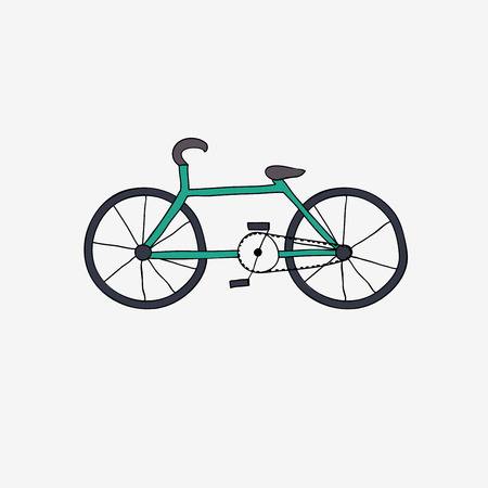 and draw bike. Vector illustration.のイラスト素材