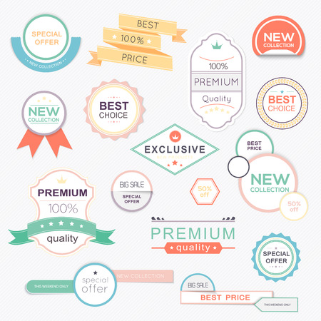 Collection of Sale Discount Styled origami Banners. Vector Illustrationのイラスト素材